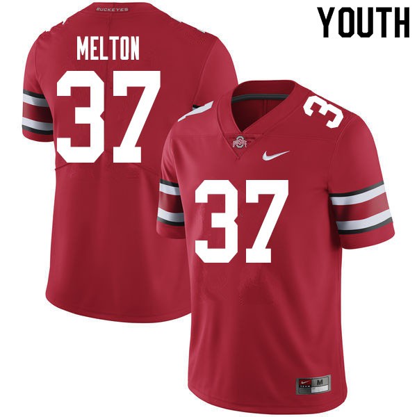 Ohio State Buckeyes #37 Mitchell Melton Youth University Jersey Red